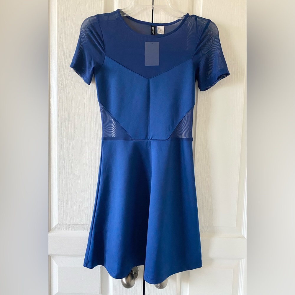 Divided by H&M Mesh Skater Dress - Blue